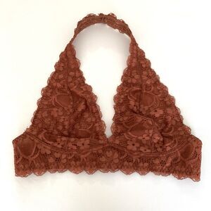 Intimately Free People Galloon Lace Halter Bralette Bra Floral Women S Mauve